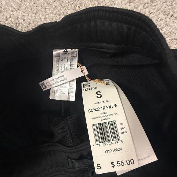 NWT Adidas Women’s Black White Aero ready Track Workout Pants – Size Small - Picture 3 of 9